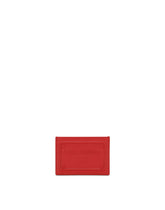 Calfskin card holder with raised logo - | Dolce & Gabbana