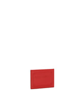 Calfskin card holder with raised logo - | Dolce & Gabbana