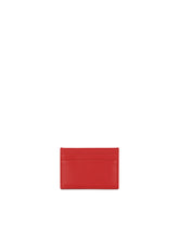 Calfskin card holder with raised logo - | Dolce & Gabbana