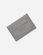 Calfskin card holder with raised logo - | Dolce & Gabbana