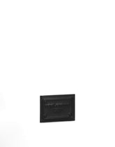 Calfskin card holder with raised logo - | Dolce & Gabbana