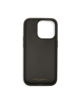 Calfskin iPhone 14 Pro cover with logo tag - | Dolce & Gabbana