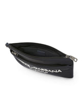 Nylon pouch with rubberized logo - | Dolce & Gabbana