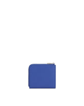 Calfskin card holder with raised logo - | Dolce & Gabbana