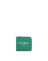 Calfskin card holder with logo - | Dolce & Gabbana