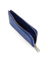 Calfskin card holder with raised logo - | Dolce & Gabbana