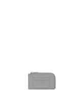 Calfskin card holder with raised logo - | Dolce & Gabbana