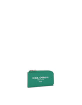 Calfskin card holder with logo - | Dolce & Gabbana