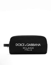 Nylon toiletry bag with rubberized logo - | Dolce & Gabbana