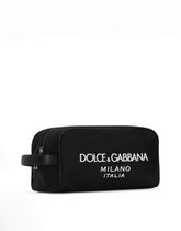 Nylon toiletry bag with rubberized logo - | Dolce & Gabbana