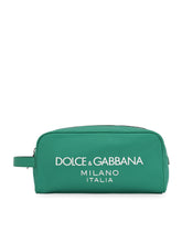Nylon toiletry bag with rubberized logo - | Dolce & Gabbana
