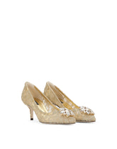 Lurex lace rainbow pumps with brooch detailing - | Dolce & Gabbana