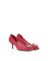 TAORMINA LUREX LACE PUMPS WITH CRYSTALS - | Dolce & Gabbana