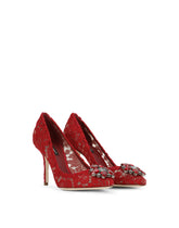 Pump in Taormina lace with crystals - | Dolce & Gabbana