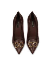 CALFSKIN PUMPS WITH DG AMORE LOGO - | Dolce & Gabbana