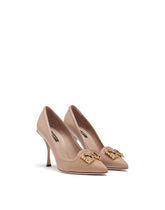 CALFSKIN PUMPS WITH DG AMORE LOGO - | Dolce & Gabbana