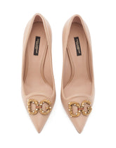 CALFSKIN PUMPS WITH DG AMORE LOGO - | Dolce & Gabbana