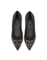 Suede pointed pumps with mid heel - | Dolce & Gabbana