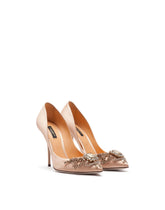 SATIN PUMPS WITH BEJEWELED EMBELLISHMENT - | Dolce & Gabbana