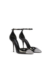 Patent leather pumps with fusible rhinestones - | Dolce & Gabbana