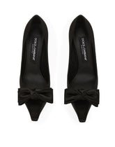 Satin pumps with bow detail - | Dolce & Gabbana