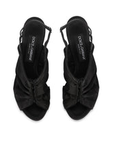 Satin slingbacks with corset-style fastening - | Dolce & Gabbana