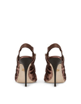 Satin slingbacks with corset-style fastening - | Dolce & Gabbana