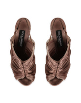 Satin slingbacks with corset-style fastening - | Dolce & Gabbana