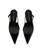 Polished calfskin slingbacks with 3.5 heel - | Dolce & Gabbana