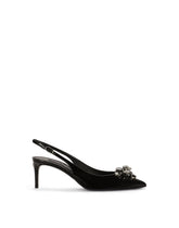 Nappa leather slingbacks with DG logo - | Dolce & Gabbana