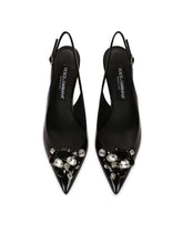 Nappa leather slingbacks with DG logo - | Dolce & Gabbana