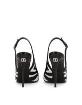 Zebra-print polished calfskin slingbacks - | Dolce & Gabbana