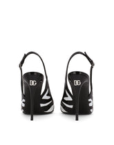 Zebra-print polished calfskin slingbacks - | Dolce & Gabbana