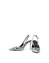 Calfskin slingbacks with logo print - | Dolce & Gabbana