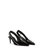 Polished calfskin slingbacks with zipper - | Dolce & Gabbana