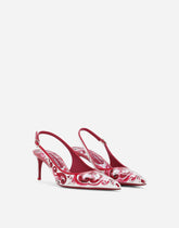 Printed polished calfskin slingbacks - | Dolce & Gabbana