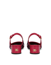 Patent leather and tweed slingbacks with DG logo - | Dolce & Gabbana