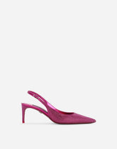 Satin slingbacks with fusible rhinestones - | Dolce & Gabbana