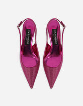 Satin slingbacks with fusible rhinestones - | Dolce & Gabbana