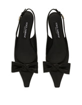 Satin slingbacks with bow detail - | Dolce & Gabbana