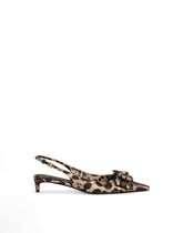Leopard-print satin slingbacks - | Dolce & Gabbana