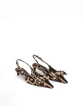 Leopard-print satin slingbacks - | Dolce & Gabbana