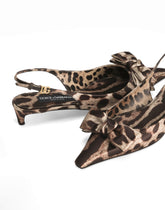 Leopard-print satin slingbacks - | Dolce & Gabbana