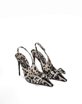 Leopard-print satin slingbacks - | Dolce & Gabbana