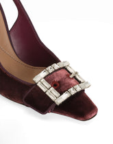 Velvet slingbacks with bejeweled buckle - | Dolce & Gabbana