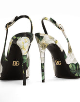 Printed polished calfskin slingbacks - | Dolce & Gabbana