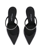Polished calfskin mules with embroidery - | Dolce & Gabbana