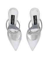 Mirrored-effect calfskin mules with embroidery - | Dolce & Gabbana