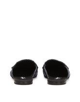 Denim slippers with branded plate - | Dolce & Gabbana