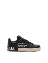 PORTOFINO SNEAKERS IN NAPPA CALFSKIN WITH WRITING PRINT - | Dolce & Gabbana